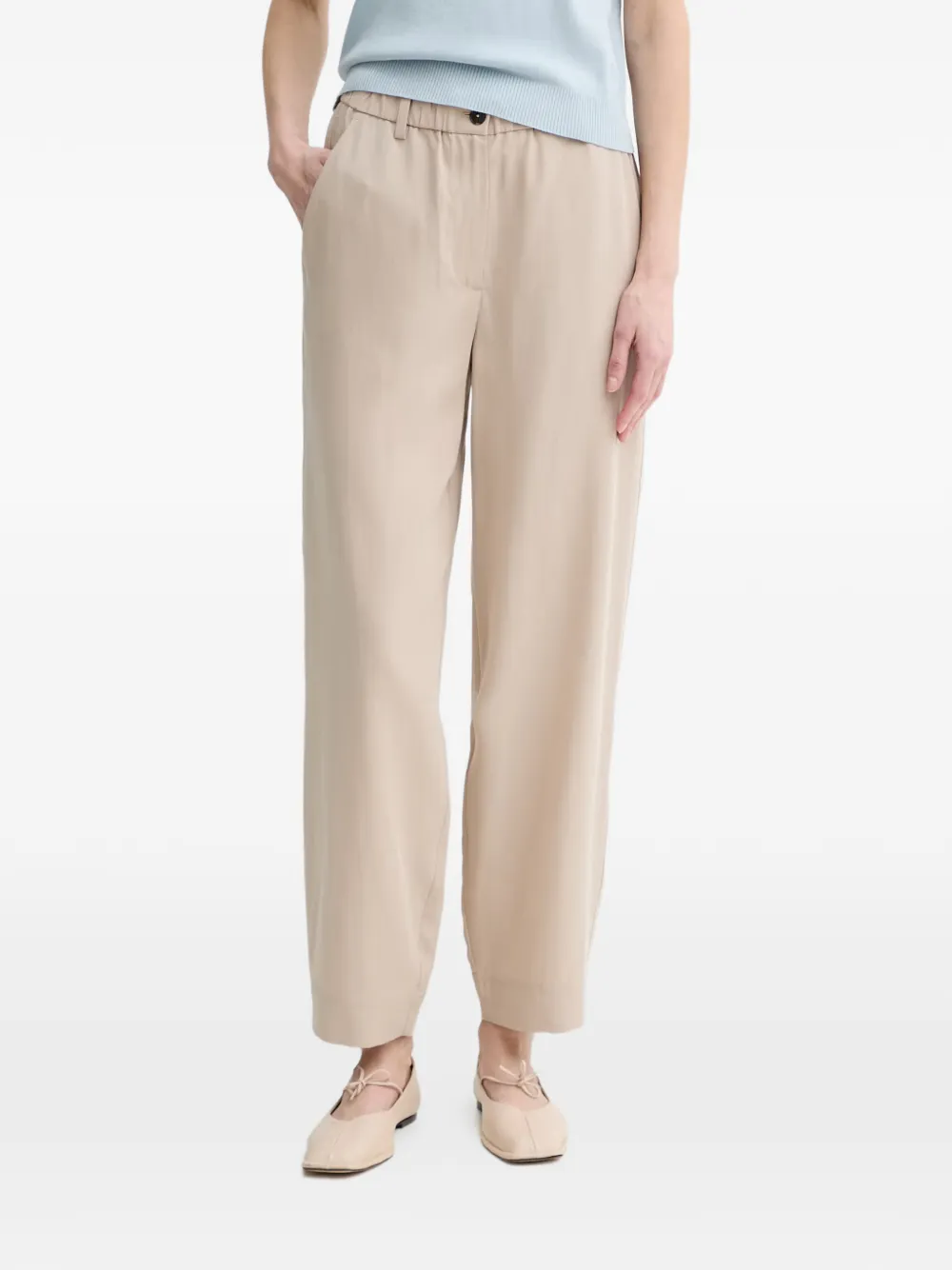 Marc O'Polo elasticated-waistband logo-patch trousers - Toni neutri