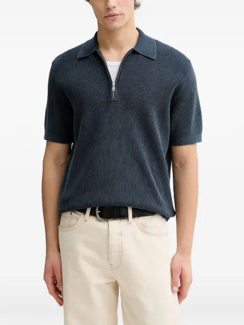 Marc O'Polo ribbed-knit zip-fastening polo shirt