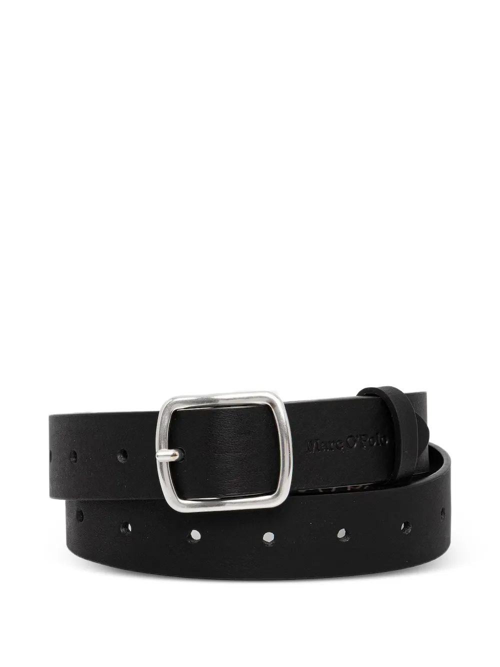 Marc O'Polo logo-debossed leather belt - Nero