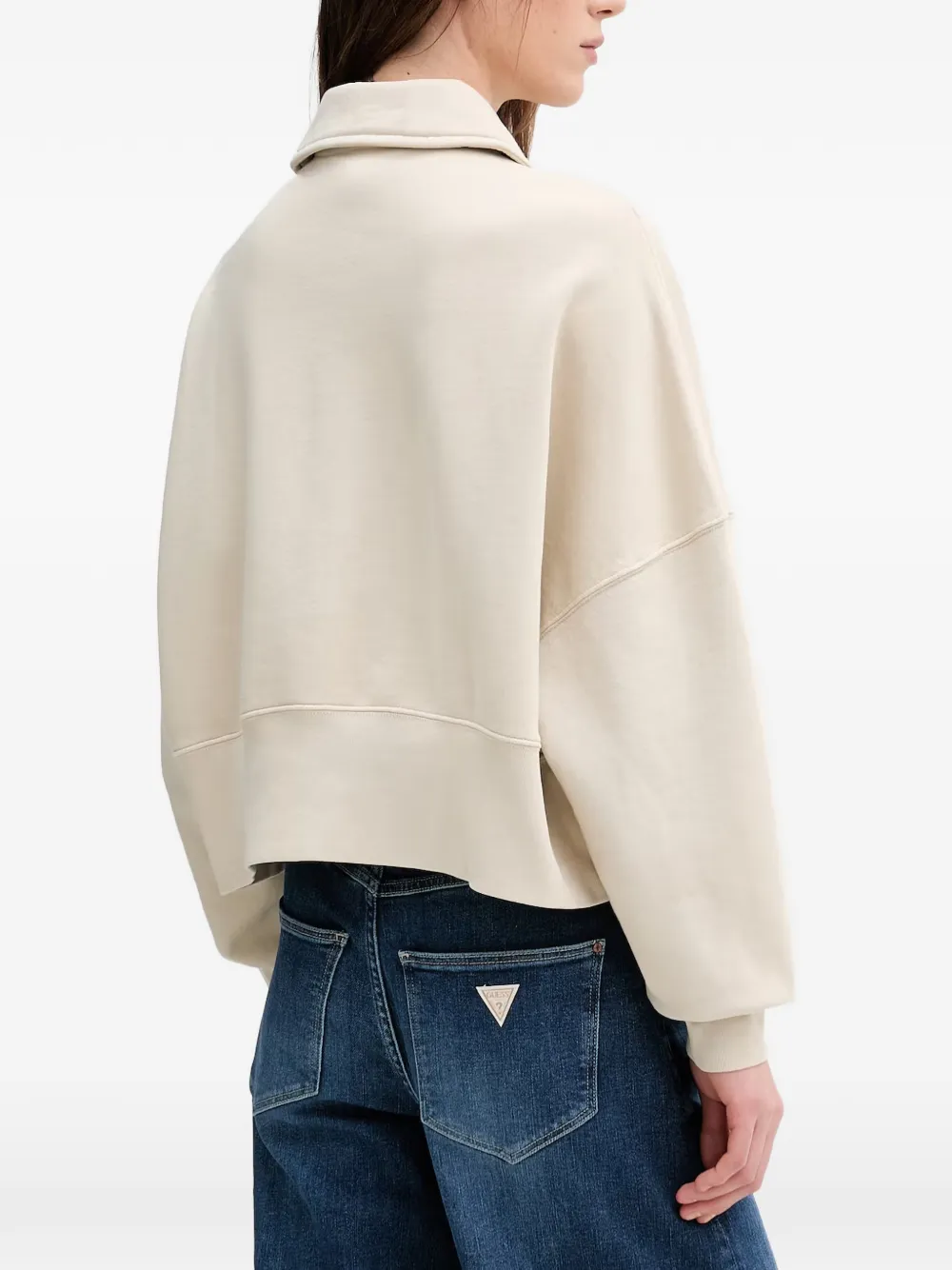 Marc O'Polo Button-up trui met geborduurd logo Beige