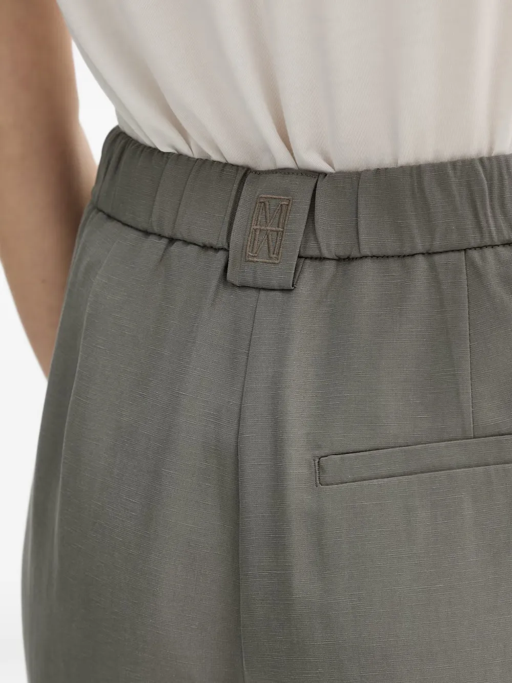Marc O'Polo Broek met elastische tailleband en logopatch Grijs