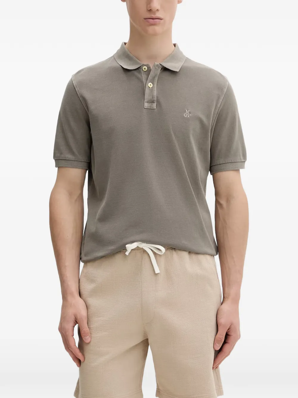Marc O'Polo logo-embroidered polo shirt - Grigio
