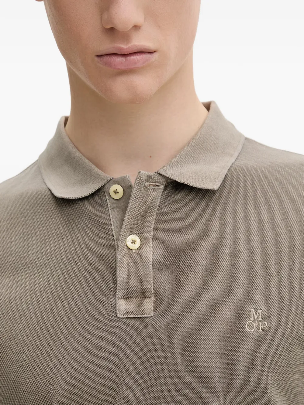 Marc O'Polo Poloshirt met geborduurd logo Grijs