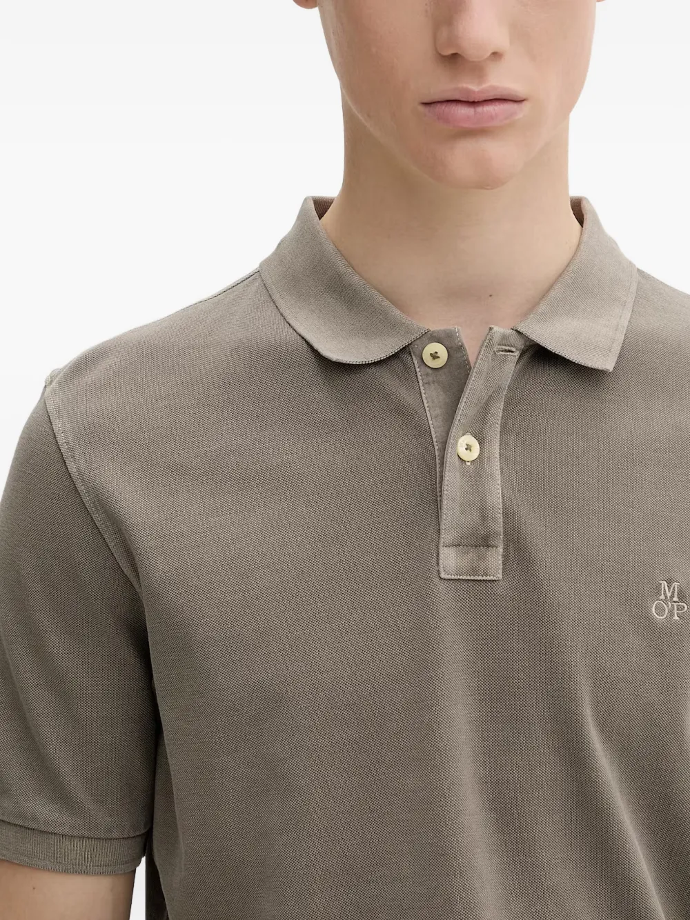 Marc O'Polo Poloshirt met geborduurd logo Grijs