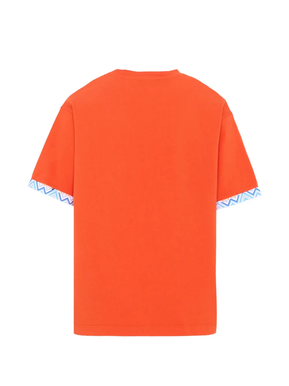 Missoni Kids logopatch T-shirt met zigzag afwerking Oranje