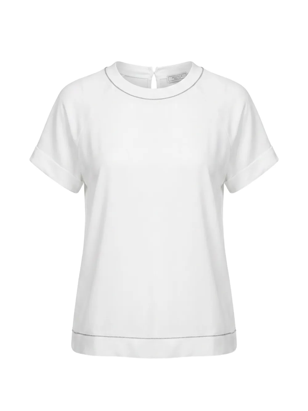 Peserico trim-detail T-shirt - Weiß
