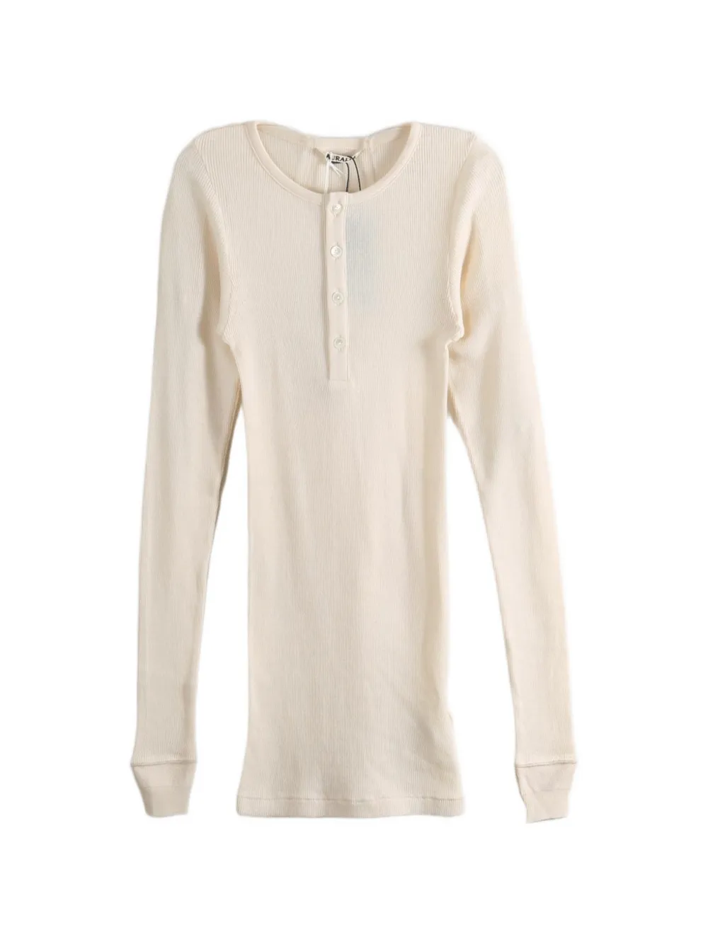 Auralee ribbed-knit long-sleeve top - Nude