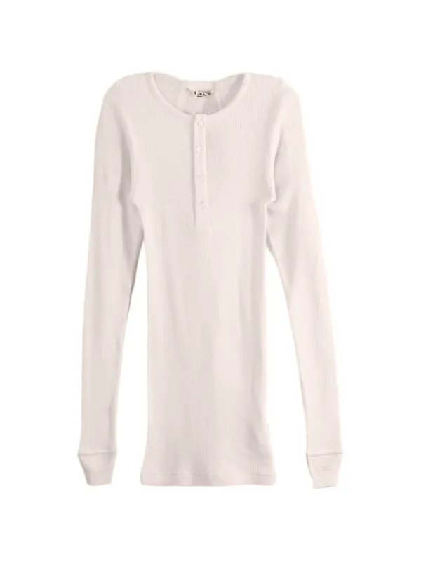 Auralee Ribbed-knit Long-sleeve Top in Neutrals