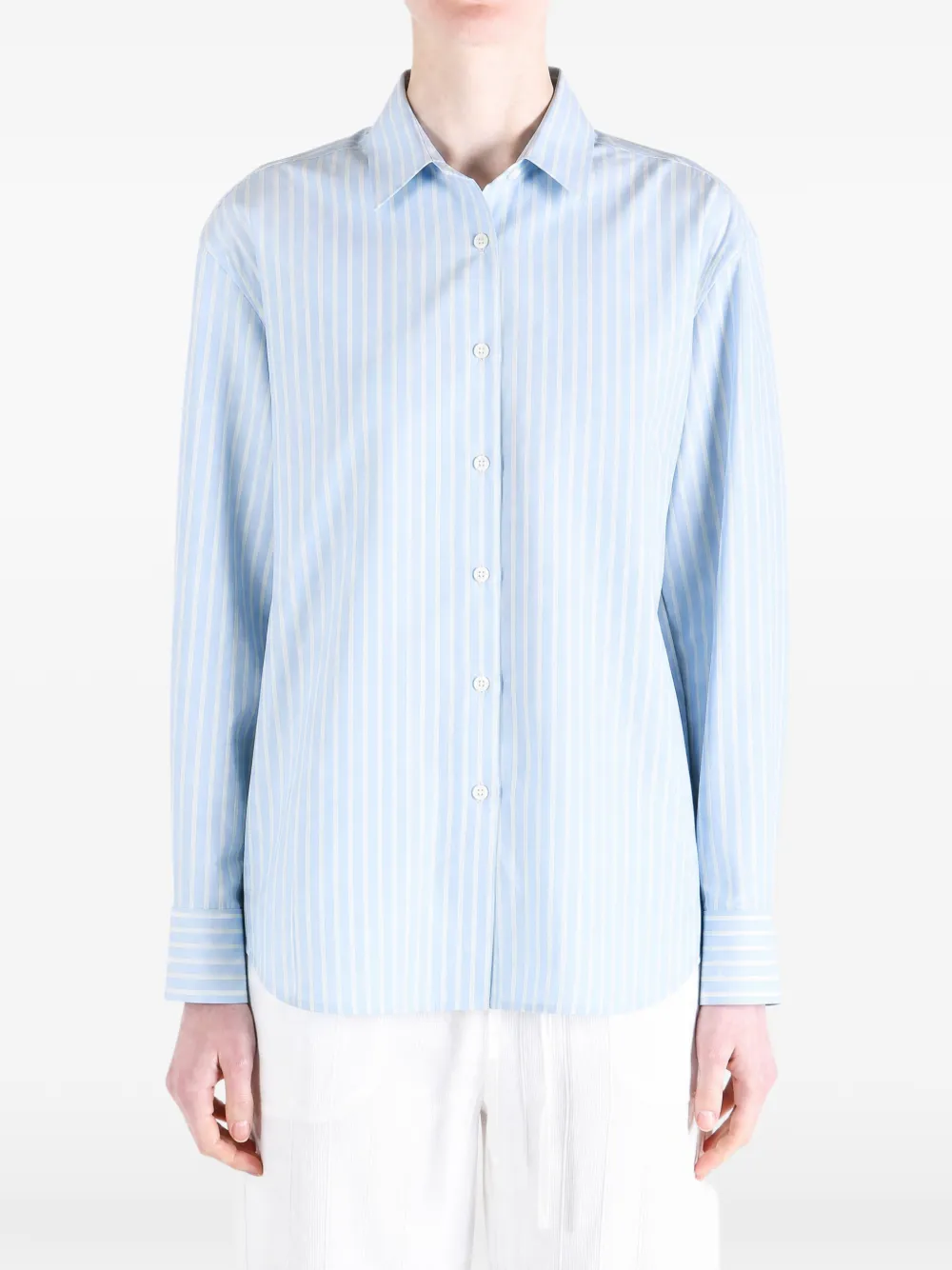  Auralee Camisa A Rayas - Azul 