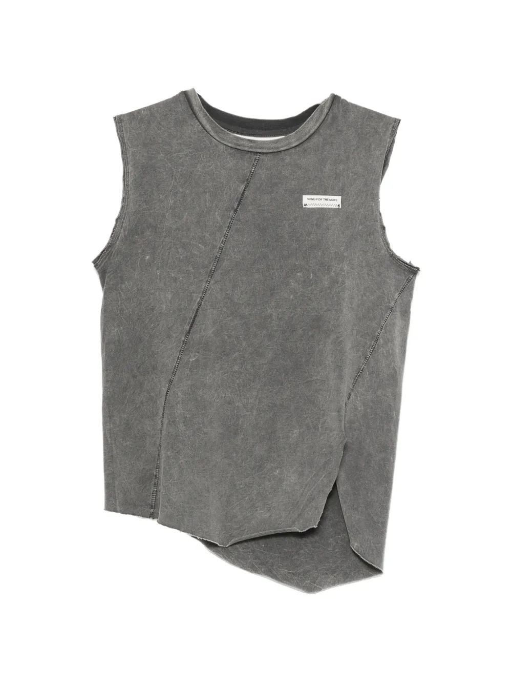 Song For The Mute asymmetric acid-wash tank top - Grigio