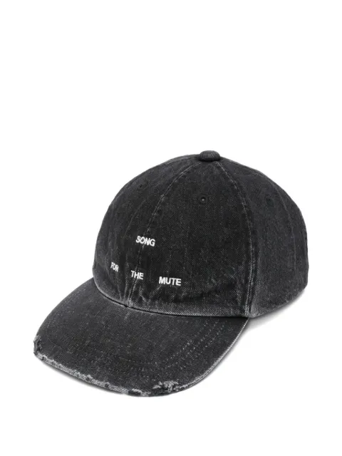 Song For The Mute distressed embroidered-logo baseball cap