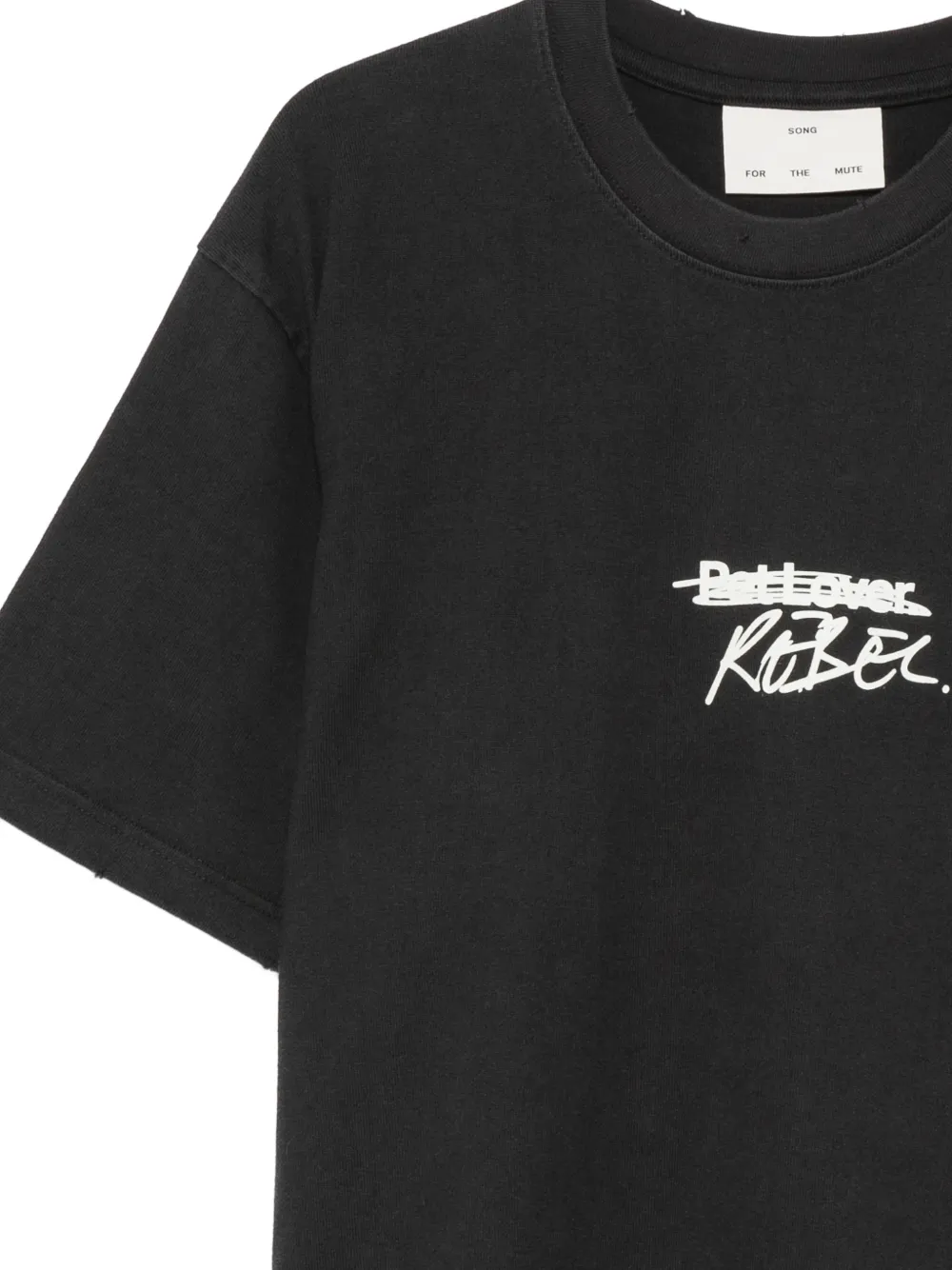 Song For The Mute x Birkenstock T-shirt met logoprint en gerafeld effect Zwart