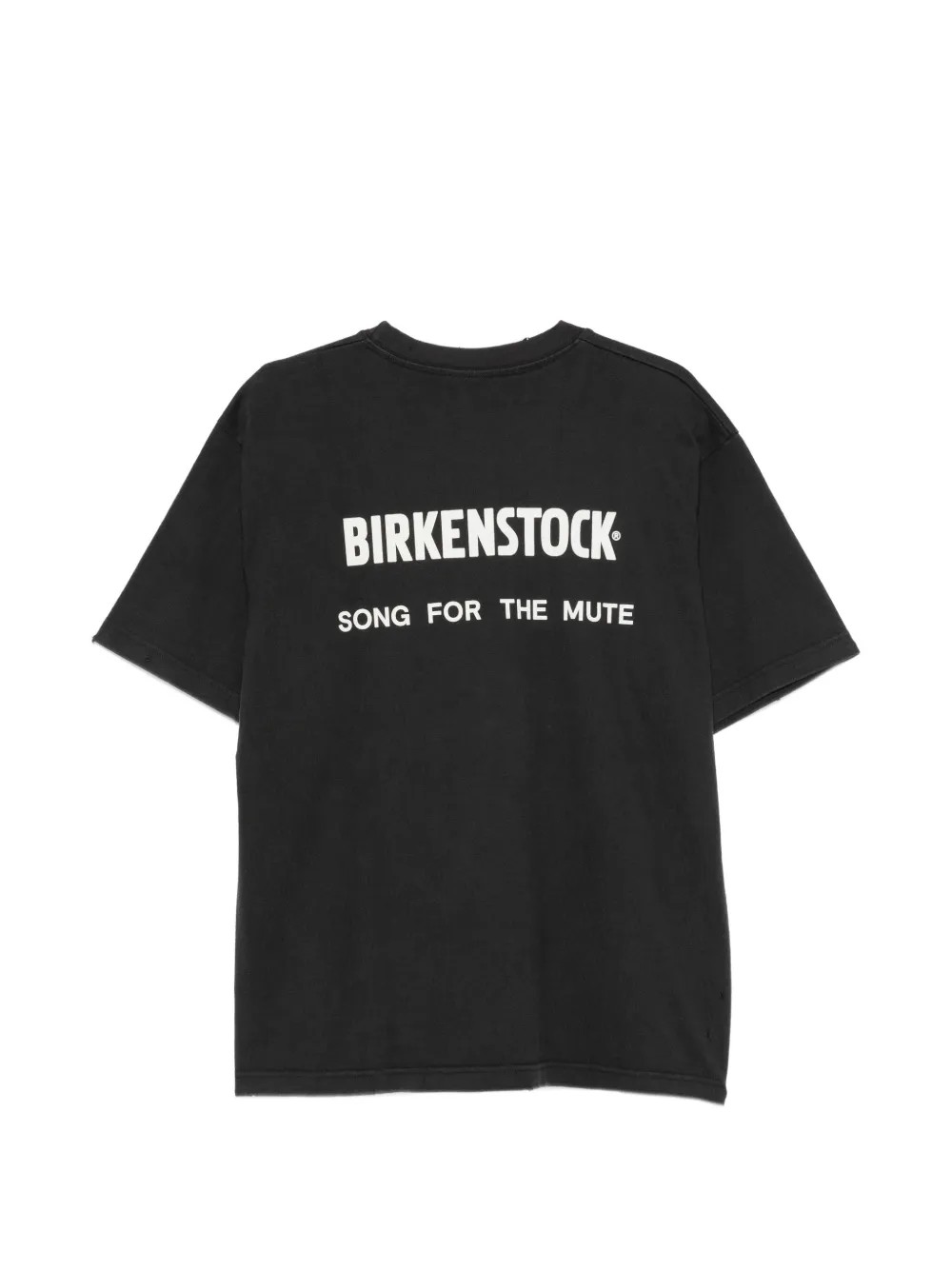 Song For The Mute x Birkenstock T-shirt met logoprint en gerafeld effect Zwart