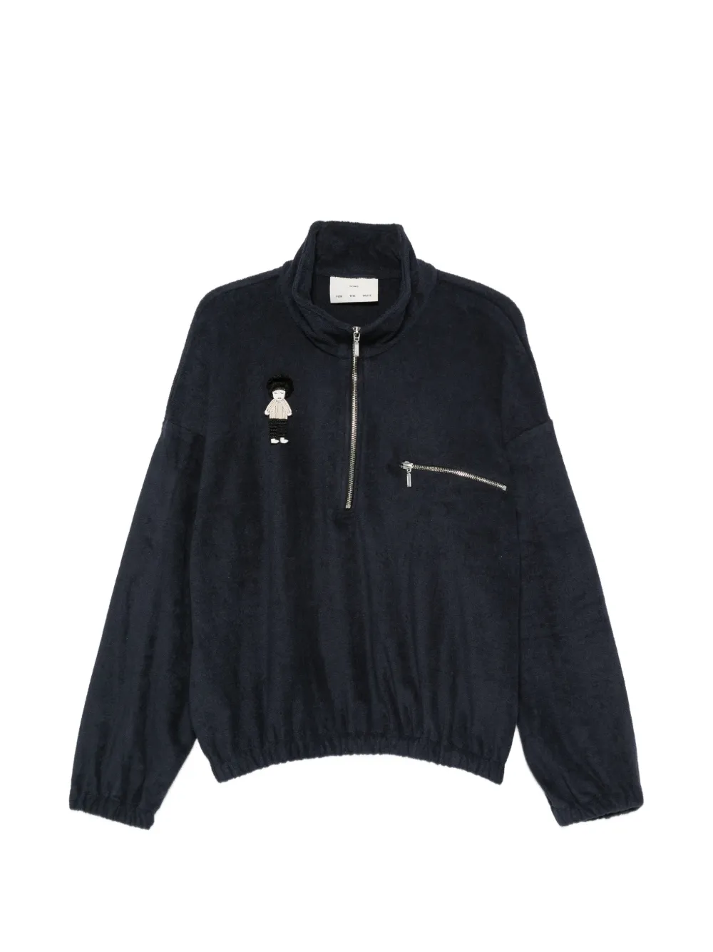 Song For The Mute character-patch half-zip sweatshirt - Blu