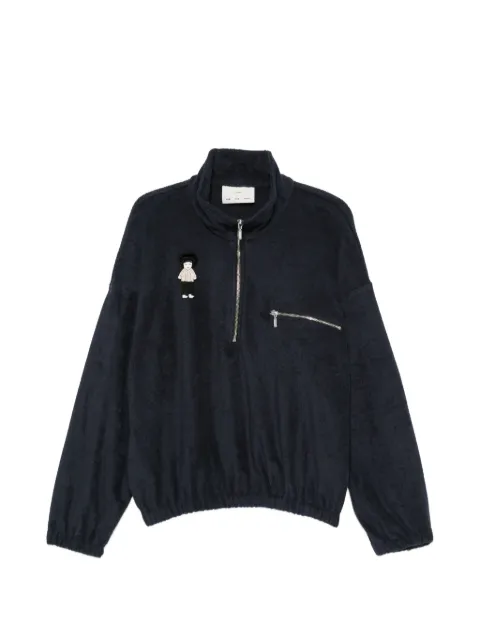 Song For The Mute character-patch half-zip sweatshirt