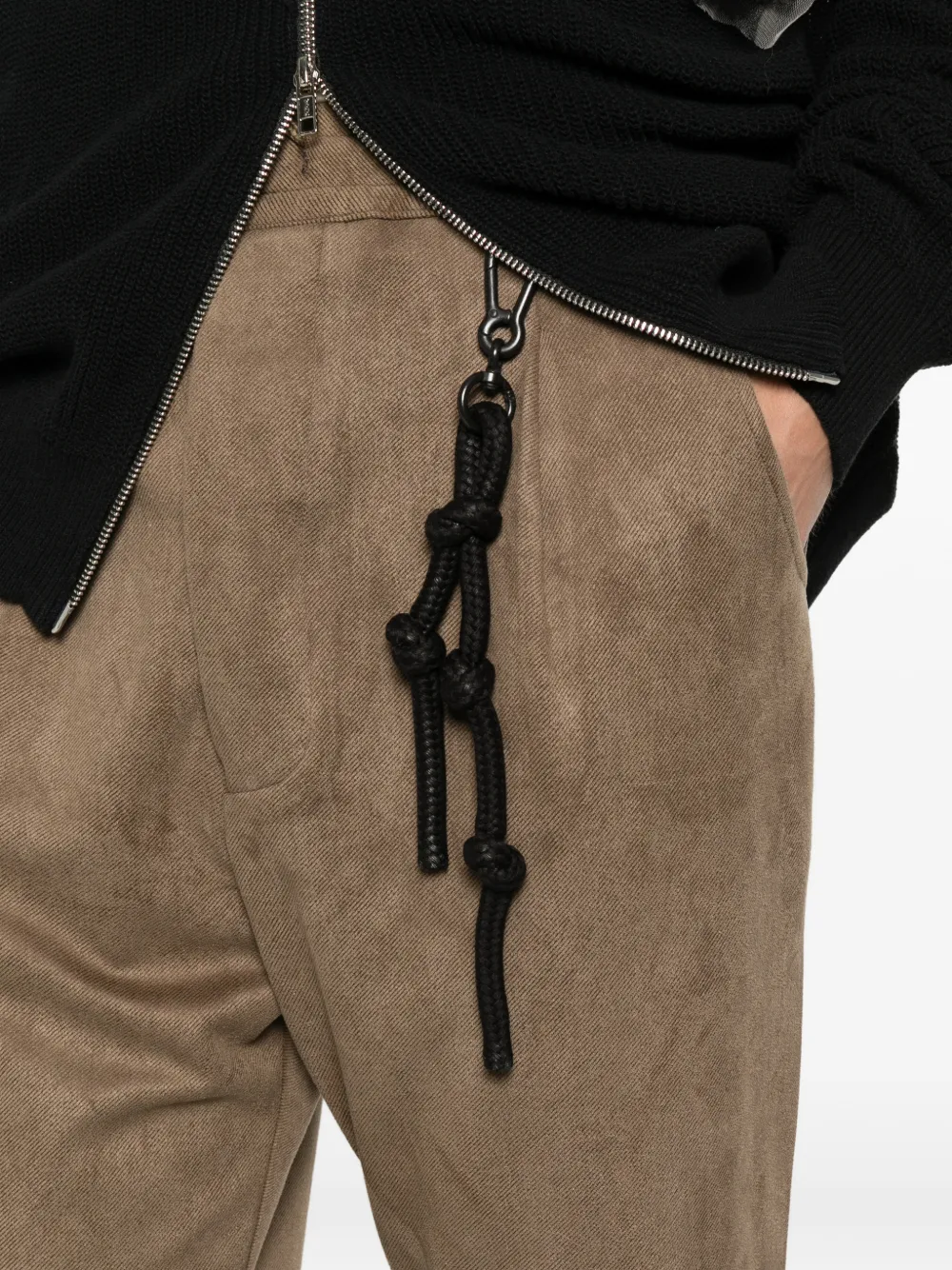 Song For The Mute Broek met trekkoordtaille en touwdetail Bruin