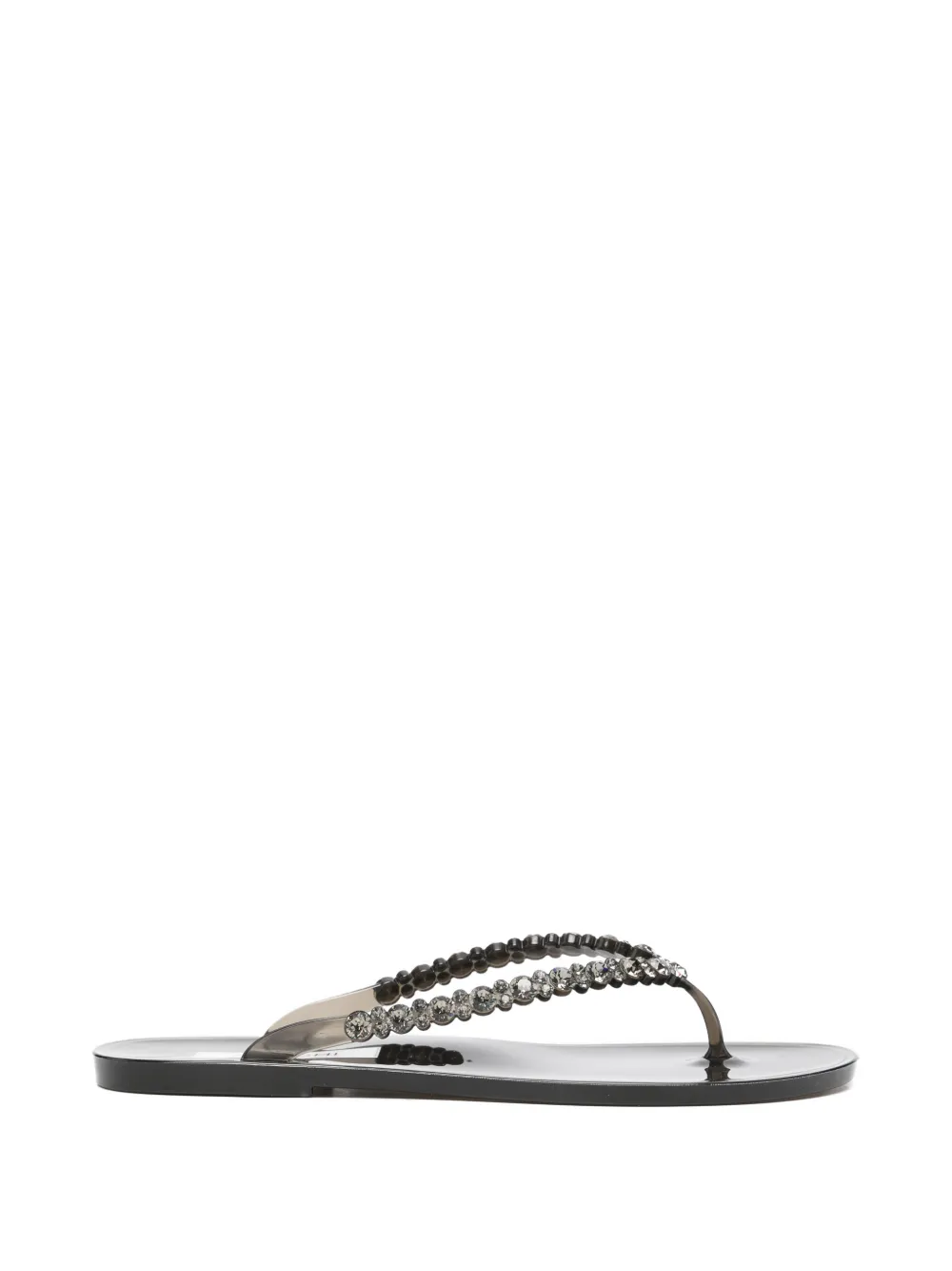 MENGHI crystal-embellished flip flops - Schwarz