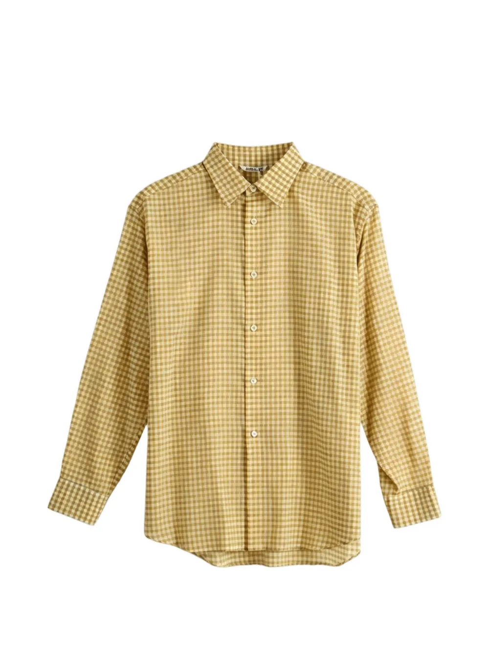 Auralee Airy gingham-check shirt - Gelb