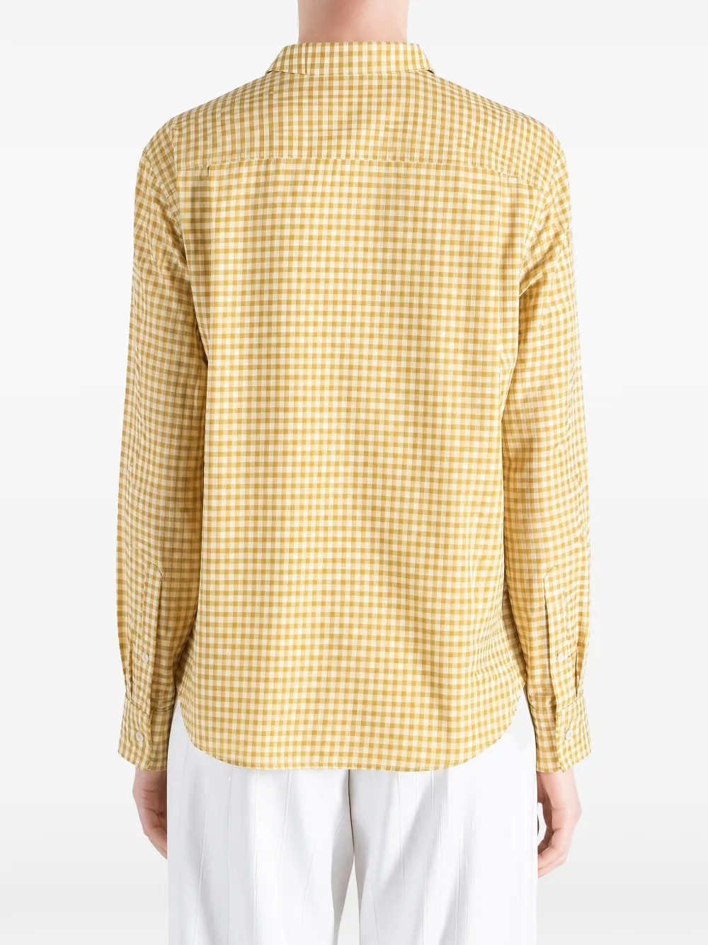 Auralee Geruit katoenen blouse Geel