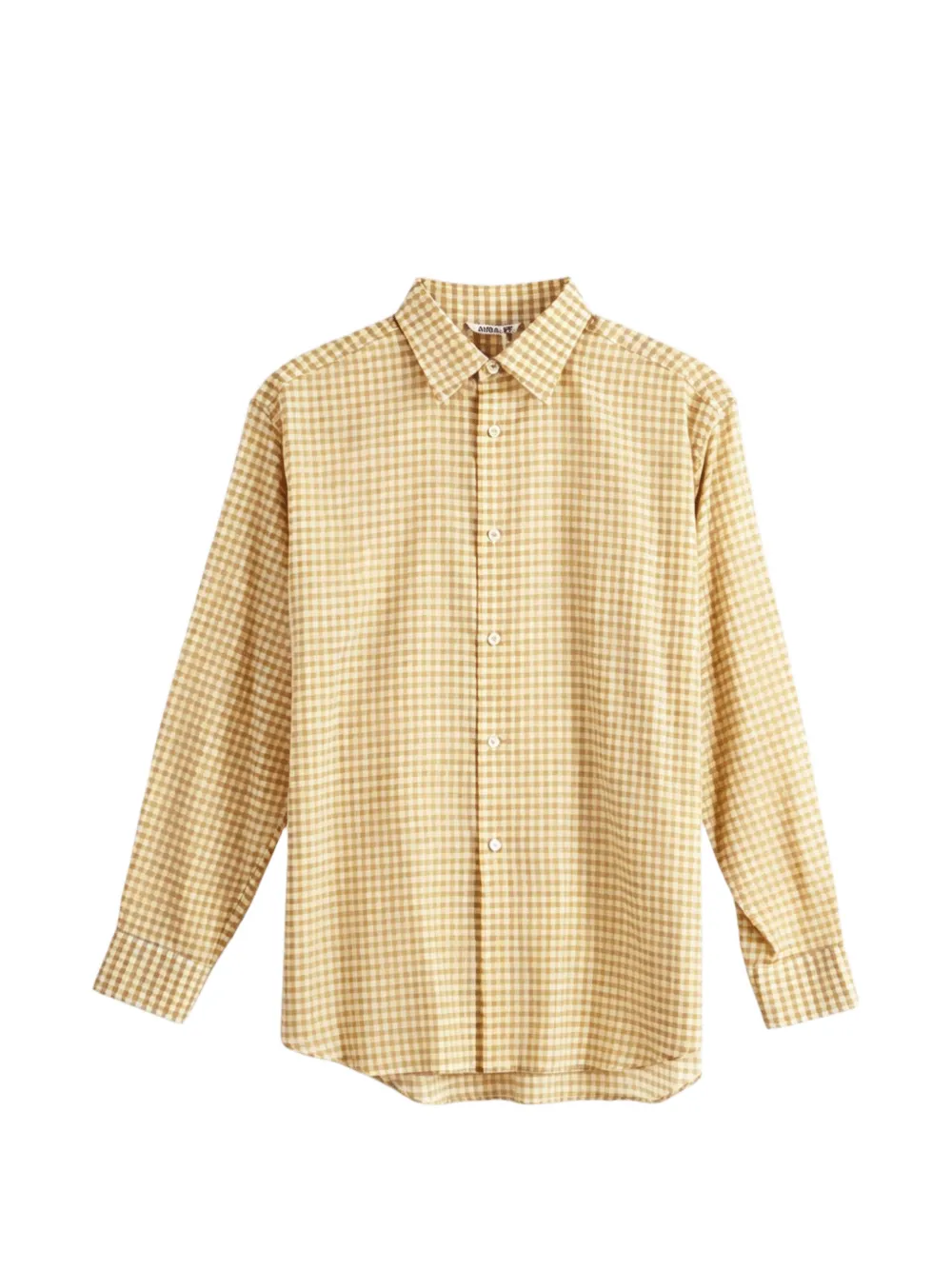 Auralee Airy gingham-check shirt - Yellow