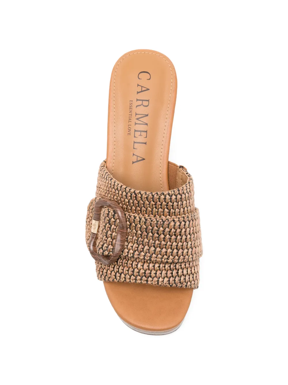 Carmela Geweven sandalen met gespdetail Bruin