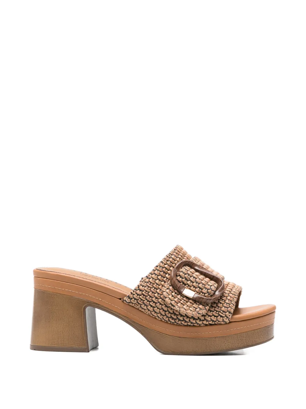 Carmela Geweven sandalen met gespdetail Bruin