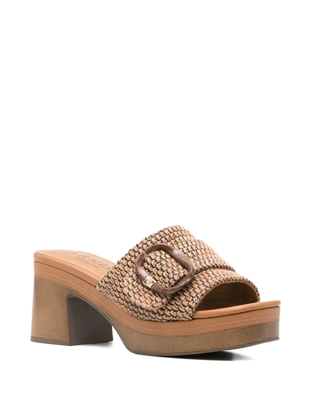 Carmela Geweven sandalen met gespdetail Bruin