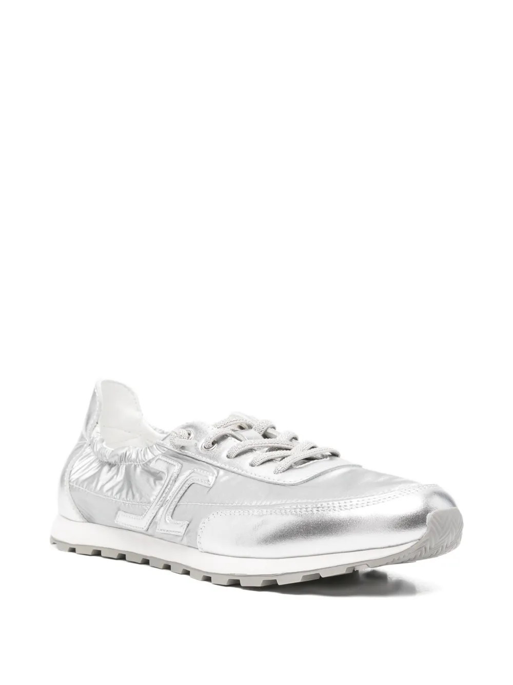 Candice Cooper metallic-finish panelled sneakers Zilver
