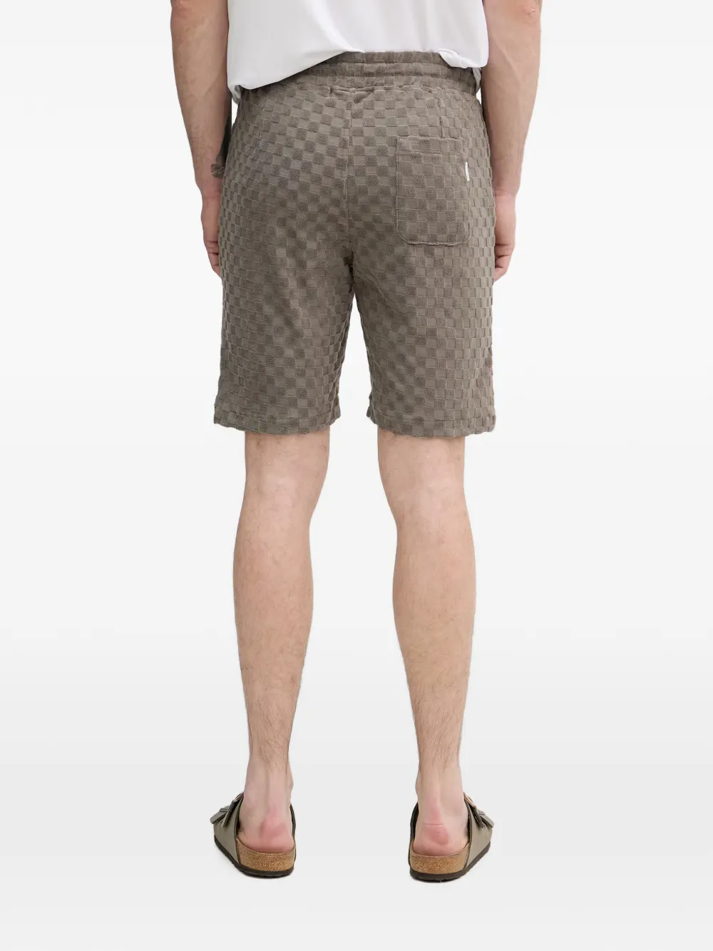Lindbergh Geruite shorts met trekkoord Bruin