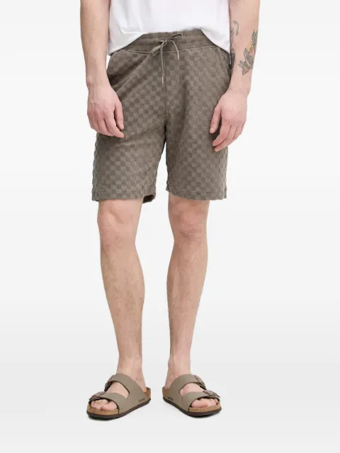 Lindbergh checkerboard-pattern drawstring shorts