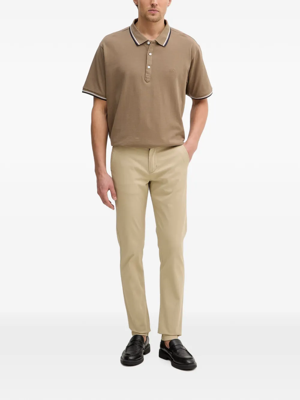 Lindbergh logo-patch chino trousers Beige
