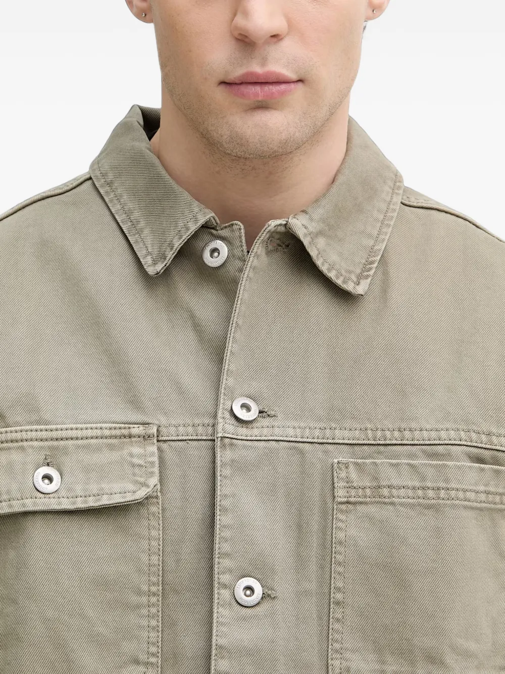 Lindbergh Button-up shirtjack met zakdetail Groen