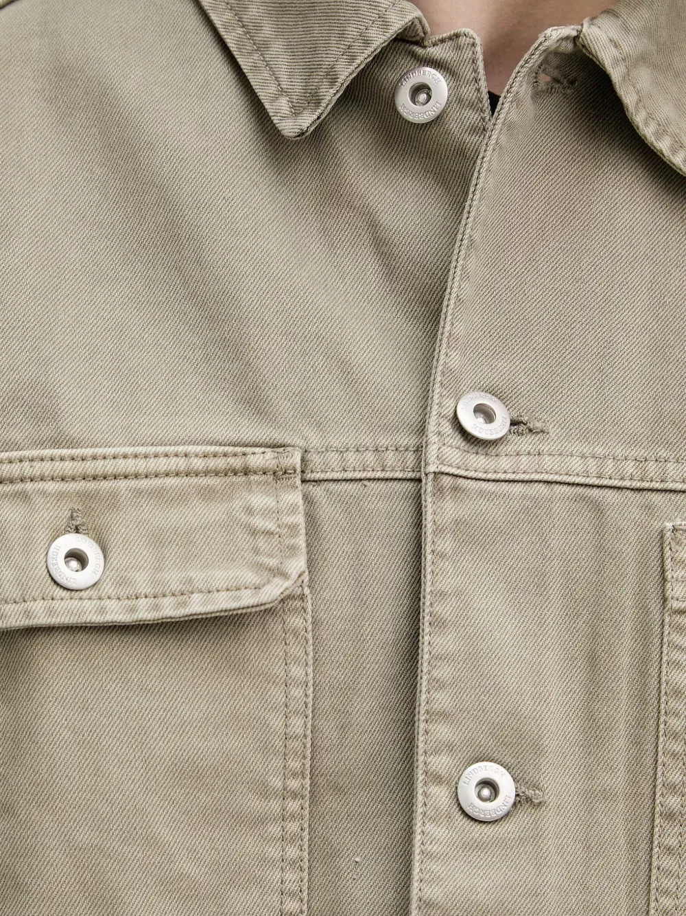 Lindbergh Button-up shirtjack met zakdetail Groen