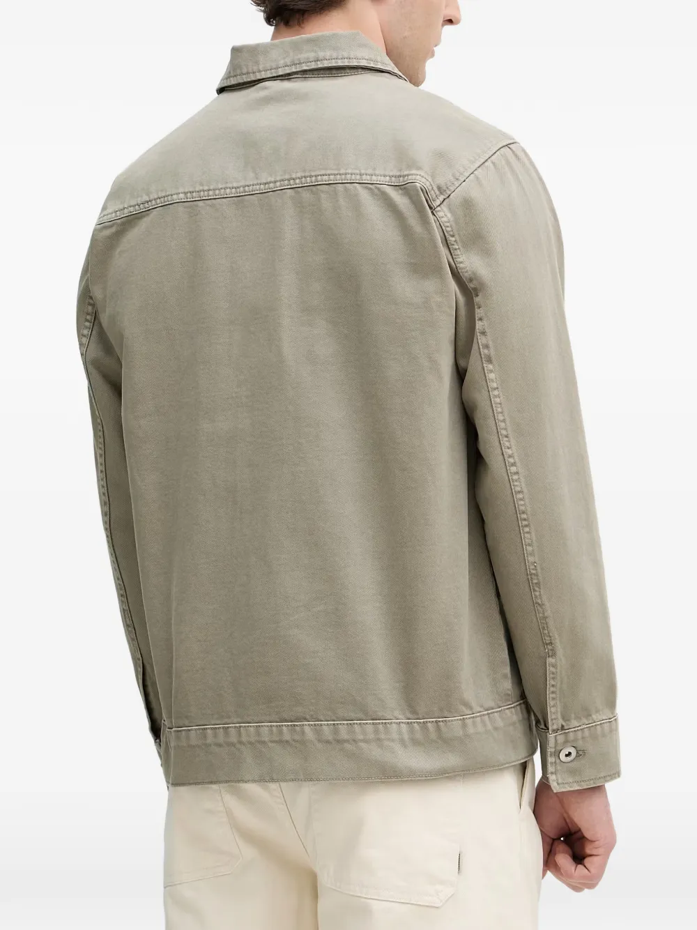 Lindbergh Button-up shirtjack met zakdetail Groen