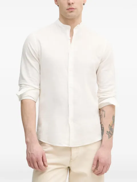 Lindbergh band-collar long-sleeve shirt