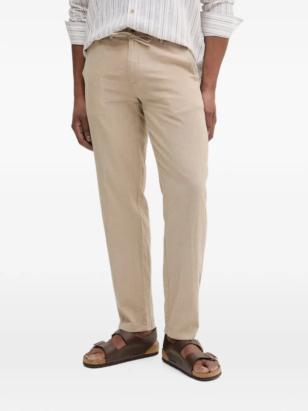Lindbergh drawstring-waistband straight-leg trousers
