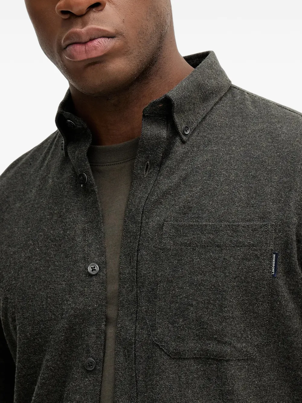 Lindbergh Button-down oervhemd met borstzak Groen