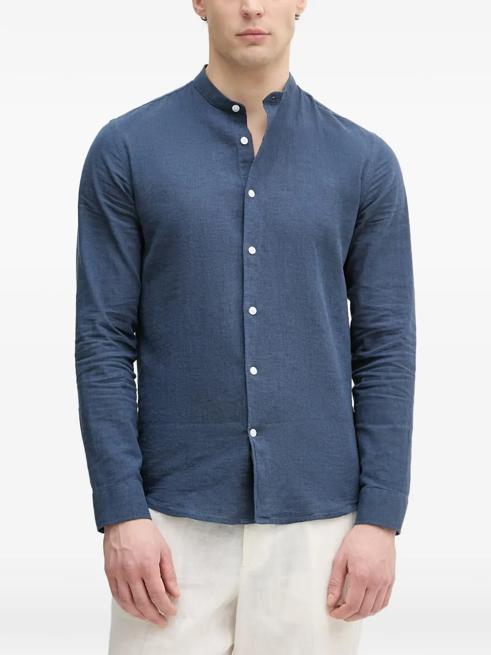 Lindbergh mandarin-collar long-sleeve shirt