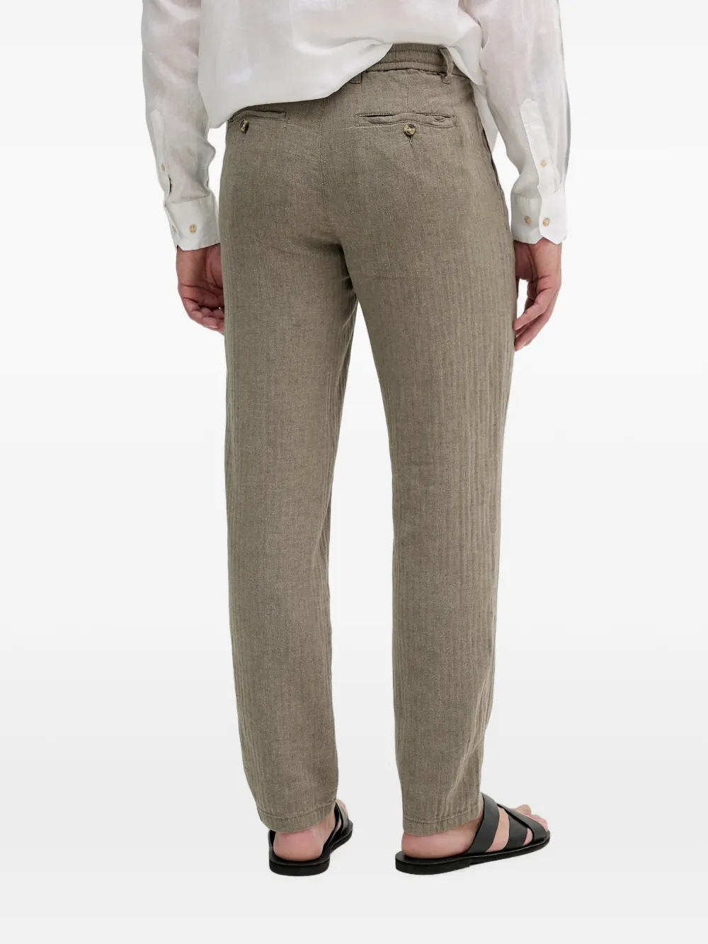 Lindbergh herringbone drawstring trousers Groen