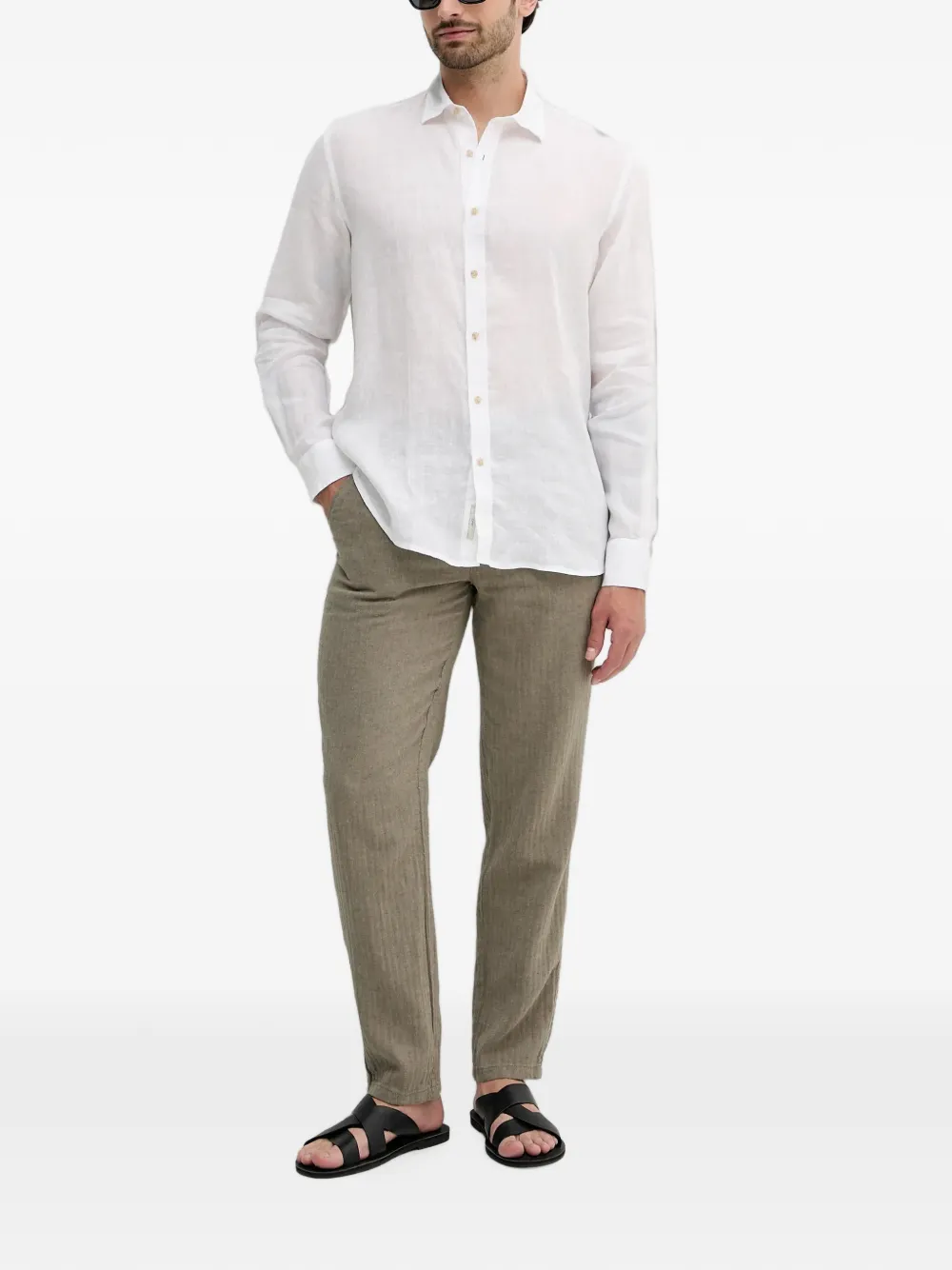 Lindbergh herringbone drawstring trousers Groen