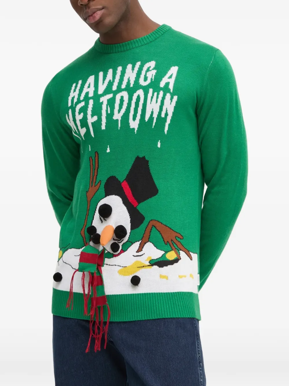 Lindbergh snowman-motif sweater - Verde