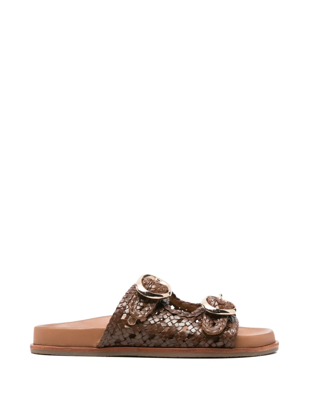Carmela Geweven leren sandalen Bruin