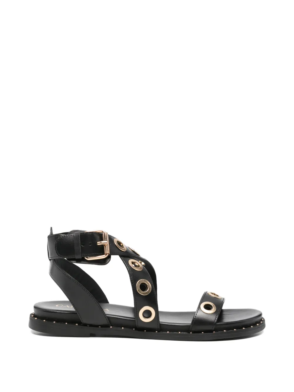Carmela Sandalen met gekruiste bandjes en ringlets Zwart