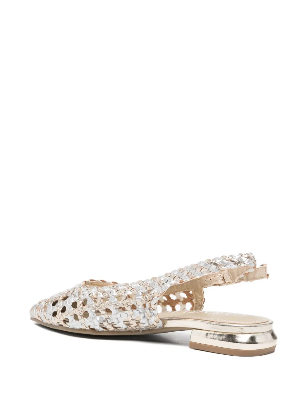 Carmela Geweven platte slingback pumps Zilver