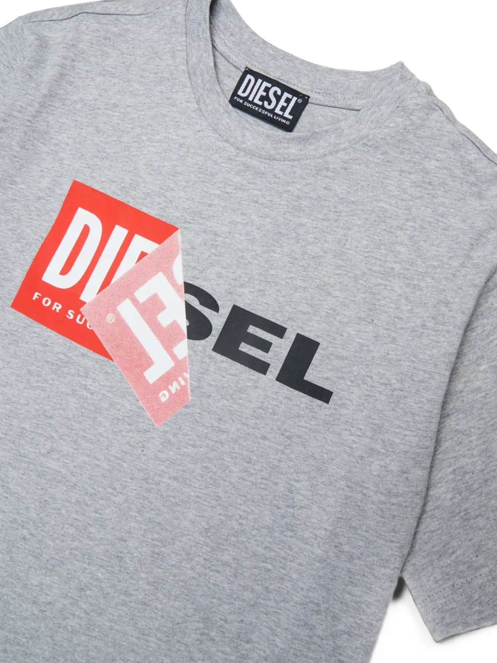 Diesel Kids T-shirt met logoprint Grijs