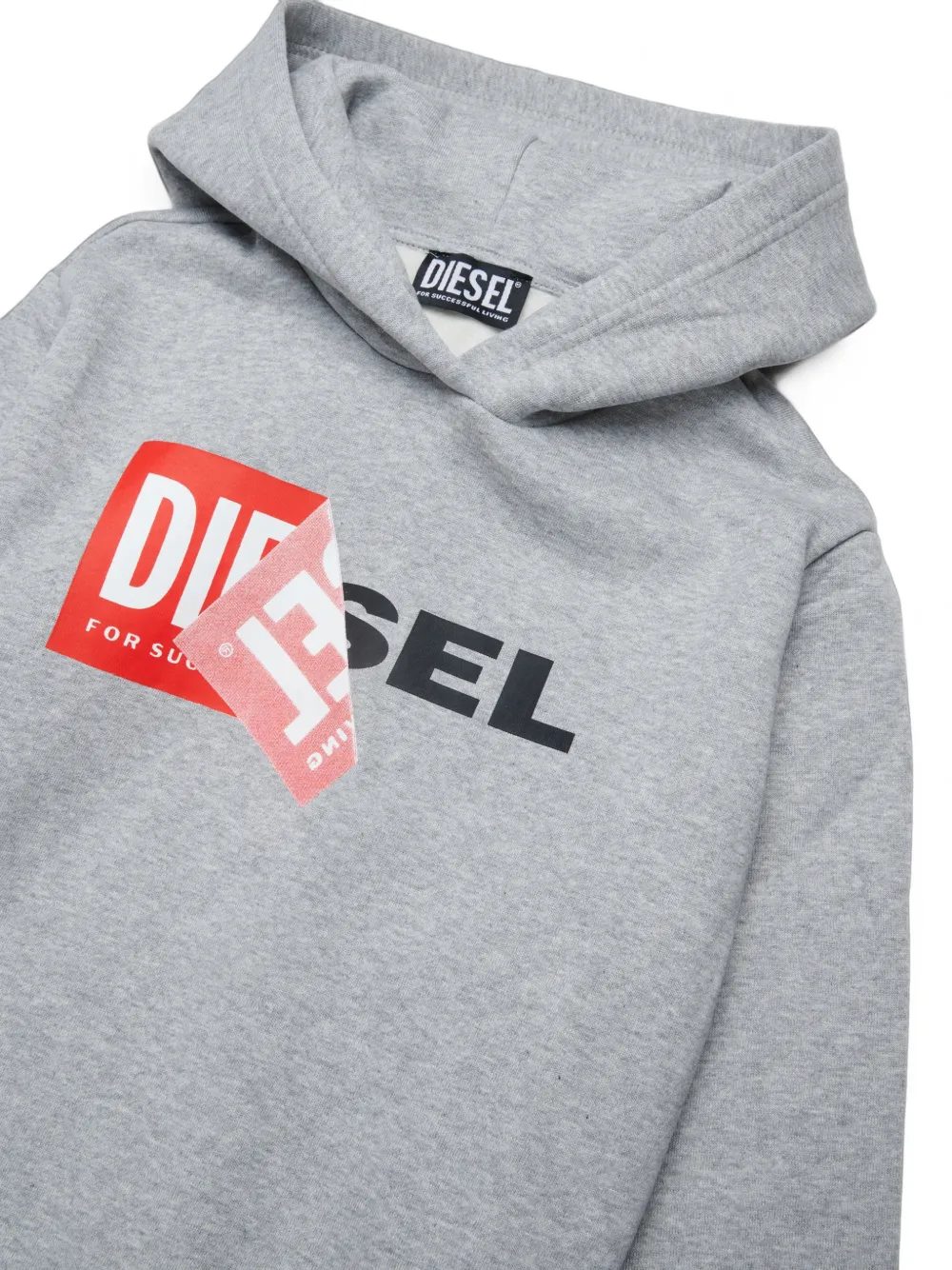 Diesel Kids Hoodie met logoprint Grijs