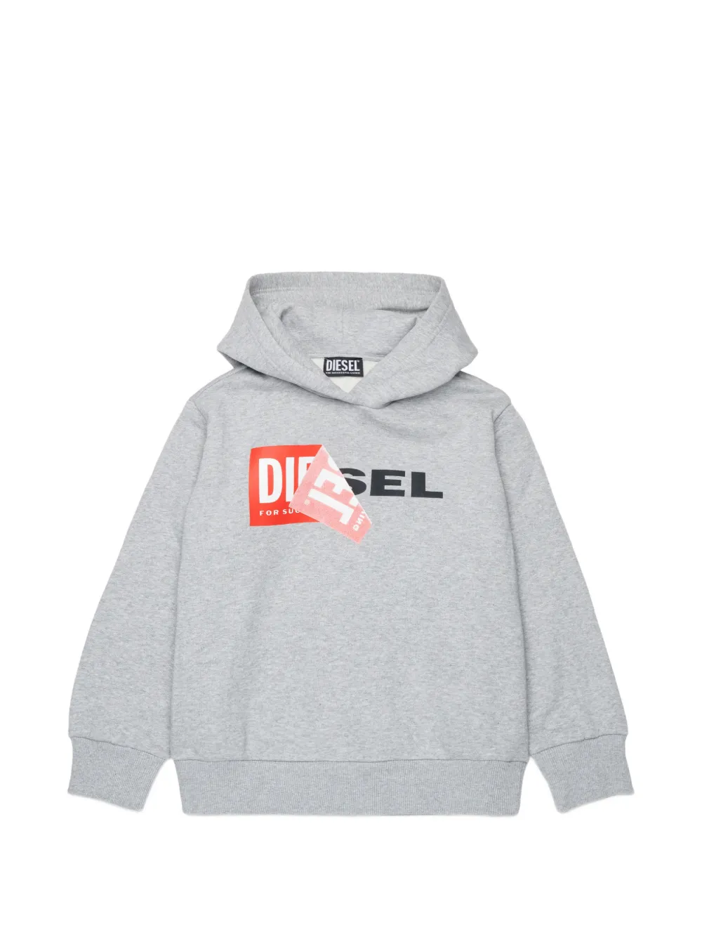 Diesel Kids Felpa con cappuccio e logo - Grigio