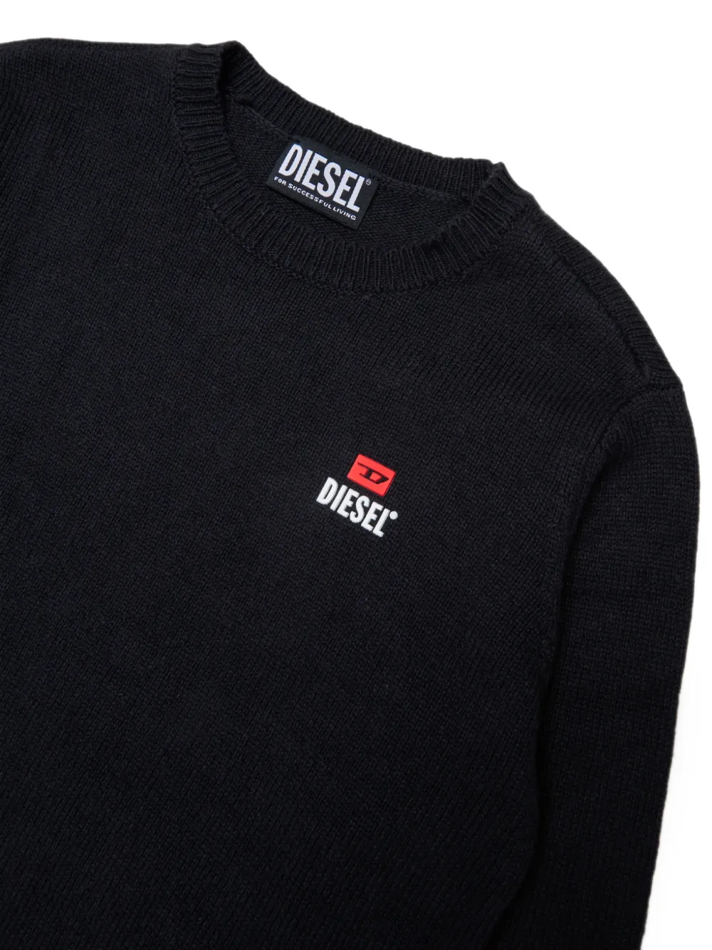 Diesel Kids Trui met logopatch Zwart
