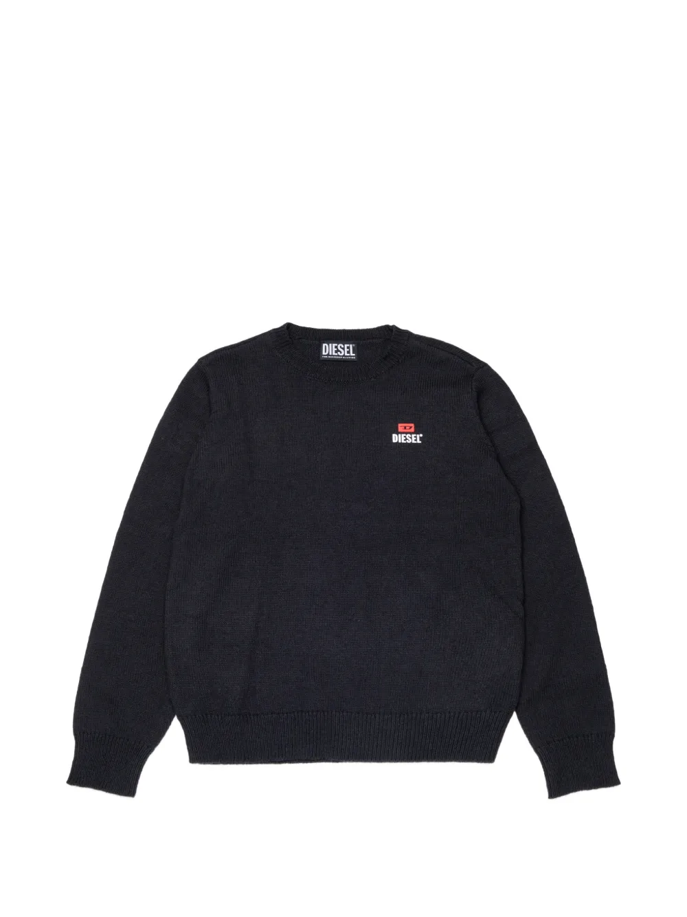 Diesel Kids logo-patch knit sweater - Nero
