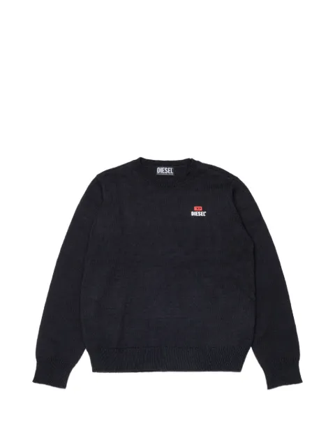 Diesel Kids logo-patch knit sweater